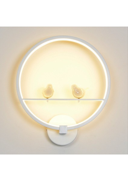 18W 3000K Sıcak Işık Iki Kuş Yüzük LED Duvar Lambası LED Modern Duvar Lambası Oturma Odası Yatak Odası Başucu Aydınlatma Beyaz (Yurt Dışından) modelleri