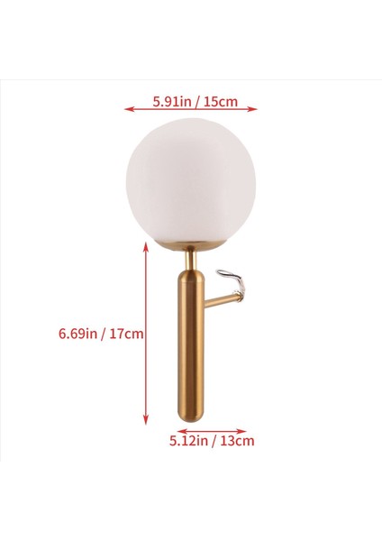 2x Dekoratif LED Duvar Lambası Aydınlatma Iskandinav Cam Top Avize Banyo Aynası Açık Altın Sıcak Beyaz Işık (Yurt Dışından)