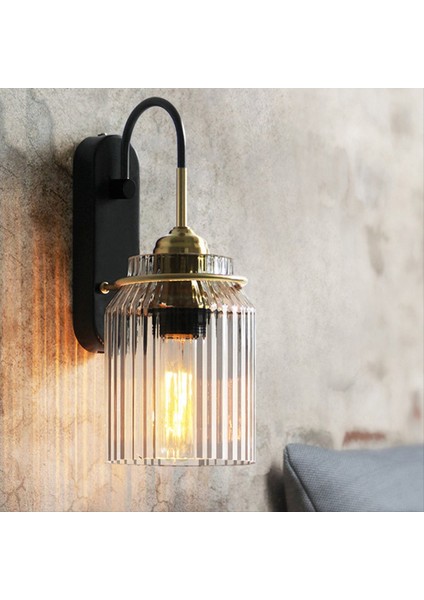 Iskandinav Amerikan Duvar Sconce 85-165V Su Geçirmez Temiz Dalgalar Cam Gölgesi Dekoratif Duvar Lambası Yatak Odası Liv Oda Yemek (Yurt Dışından)