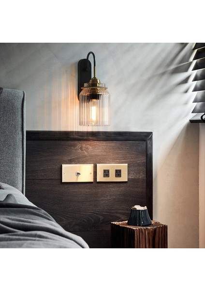 Iskandinav Amerikan Duvar Sconce 85-165V Su Geçirmez Temiz Dalgalar Cam Gölgesi Dekoratif Duvar Lambası Yatak Odası Liv Oda Yemek (Yurt Dışından) fırsatları