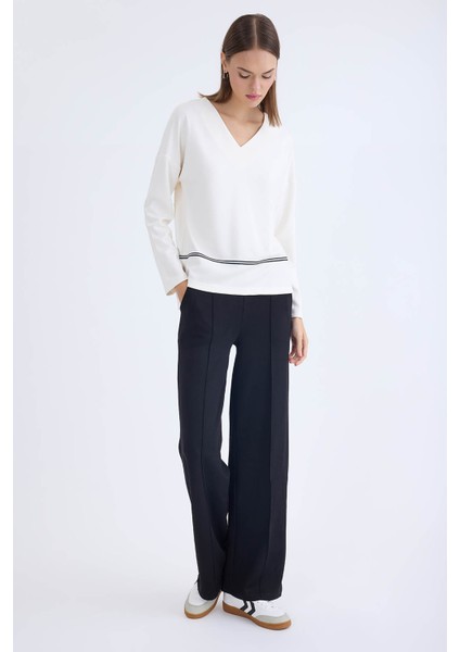Önü Dikişli Geniş Paça Beli Lastikli Pantolon fiyatları
