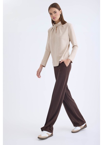 Önü Dikişli Geniş Paça Beli Lastikli Pantolon fiyatları
