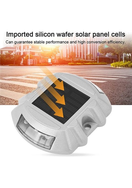 Yeniden Kullanılabilir Güneş Yolu 2pcs 6 LED Stud Lights Ground Bahçe Çim Yolu Dock Beyaz Uyarı Işıkları (2pcs) (Yurt Dışından) fiyatları