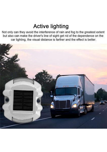 Yeniden Kullanılabilir Güneş Yolu 2pcs 6 LED Stud Lights Ground Bahçe Çim Yolu Dock Beyaz Uyarı Işıkları (2pcs) (Yurt Dışından) indirimleri