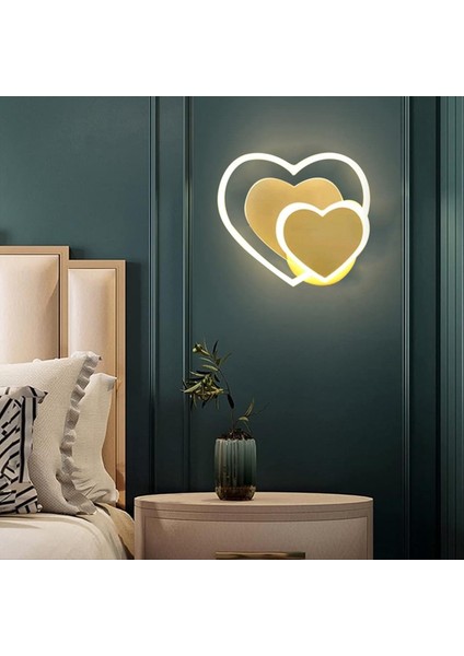 16W 3000K Sıcak Işık Kalp Şekleli LED Duvar Lambası Yatak Odası Çalışma Restoranı Için Modern Duvar Lambası Ktv Otel Duvar Lambası (Yurt Dışından) fırsatları