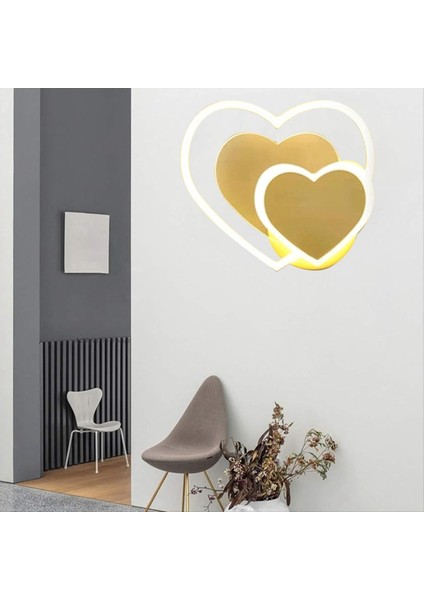 16W 3000K Sıcak Işık Kalp Şekleli LED Duvar Lambası Yatak Odası Çalışma Restoranı Için Modern Duvar Lambası Ktv Otel Duvar Lambası (Yurt Dışından) indirimleri