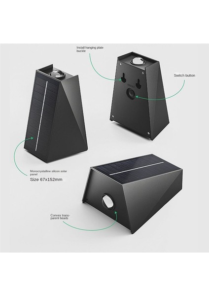 Güneş Duvar Işık Açık Dışişli Aydınlatma LED Lamba Güneş Duvar Yıkama Işıkları Avlu Bahçesi Için 3 Işık (Yurt Dışından) indirimleri