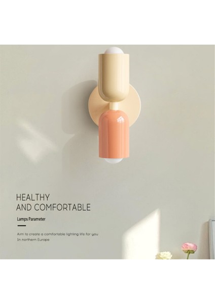 LED Duvar Lambası Modern Minimalist Krem Çift Kafa Işıkları Oturma Odası Yatak Odası Başucu Çalışma Dekorasyon Işıkları C (Yurt Dışından) fırsatları