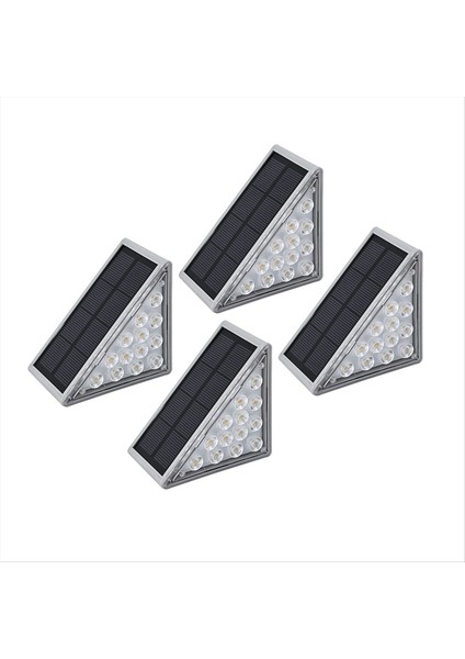 4pcs Güneş Merdiven Işığı Açık Ev Kablolama Yağmur Geçirmez Gri Güneş Adım Işık Ambiyans Işık Sıcak Işık (Yurt Dışından)