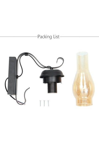 2x Vintage Rustik Duvar Lambası Cam ve Ruh Hali Işığı Dekoratif Lamba Yatak Odası Için (Ampul Içermez) (Yurt Dışından) fiyatları