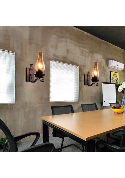 2x Vintage Rustik Duvar Lambası Cam ve Ruh Hali Işığı Dekoratif Lamba Yatak Odası Için (Ampul Içermez) (Yurt Dışından) indirimleri