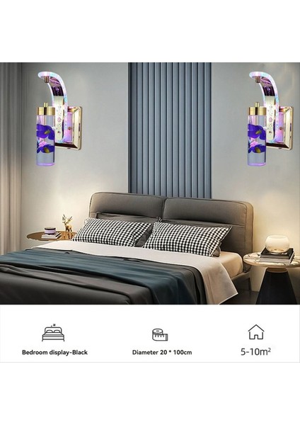 Lüks Dekoratif Duvar Lambası Akrilik Abajur Duvar Lambası Iskandinav Koridoru Güzel Çiçek Avizesi Asil Menekşe (Yurt Dışından) modelleri