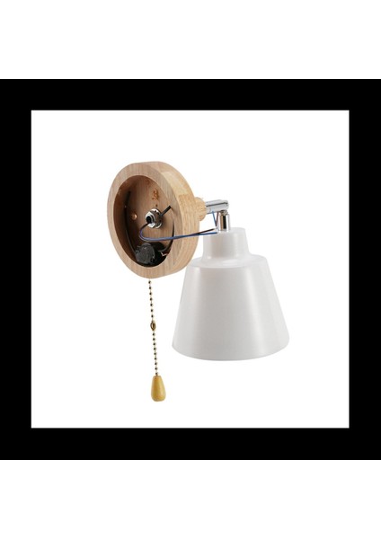 4x Ahşap Duvar Lambası Başucu Duvar Lambası Sconce Duvar Işığı Yatak Odası Koridoru Zip Anahtarlı Koridor Serbestçe Dönebilir (Beyaz) (Yurt Dışından) modelleri