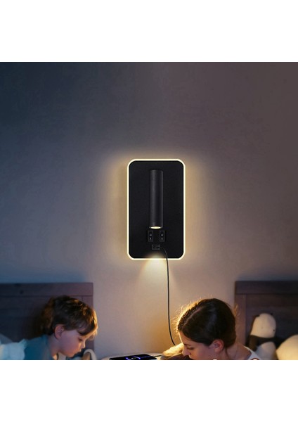 2x Duvar Işık Arka Işığı USB Şarjı 330 Derece Dönme Ayarlanabilir Duvar Lambası Başucu Çalışma Okuma Accon Lambası Siyah (Yurt Dışından) fırsatları