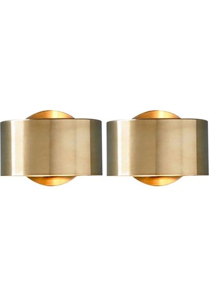 2x LED Duvar Işığı Duvar Sconce Dekoratif Duvar Aydınlatma Iç Mekan Minimalist Altın Duvar Işık Fikstür Sıcak Işık (Yurt Dışından)