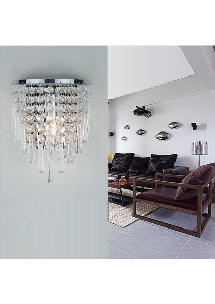 4x Modern Kristal Duvar Lambası Krom Sconce Duvar Işığı Oturma Odası Banyo Evi Kapalı Aydınlatma Dekorasyonu (Yurt Dışından) fırsatları