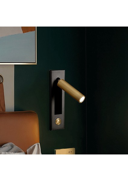 2x Okuma Işıkları Başlık Duvar Işığı Okuma Işık Gömülü Push Switch Oturma Odası Için Duvar Lambaları Yatak Odası Siyah Altın (Yurt Dışından) fırsatları