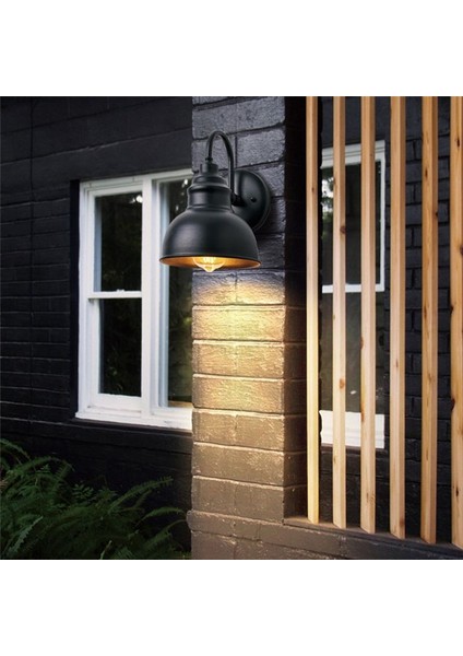 Vintage Duvar Sconce Gooseeck Barn Düz Işık Endüstriyel Vintage Çiftlik Evi Duvar Sconce Açık Su Geçirmez (Siyah) (Yurt Dışından) indirimleri