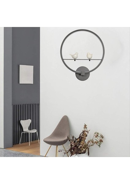 18W 3000K Sıcak Işık Iki Kuş Yüzük LED Duvar Lambası LED Modern Duvar Lambası Oturma Odası Yatak Odası Başucu Aydınlatma Siyah (Yurt Dışından) fiyatları