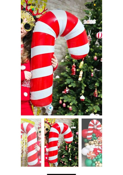 Baston Şeker Yılbaşı Süsü Kırmızı