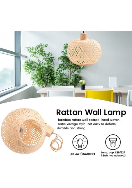 Retro Duvar Işığı Dokuma Rattan Ahşap Azizler Oturma Odası Başucu Lambası Vintage Yatak Odası Dekorasyon Aydınlatma A (Yurt Dışından) fırsatları