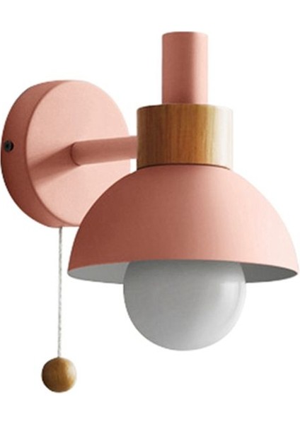 Oturma Odası Sundurma Koridor Lambası Nordic Minimalist Modern Yatak Odası Başucu Lambası Macaron Duvar Lambası (Pembe) (Yurt Dışından)