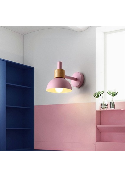 Oturma Odası Sundurma Koridor Lambası Nordic Minimalist Modern Yatak Odası Başucu Lambası Macaron Duvar Lambası (Pembe) (Yurt Dışından) modelleri