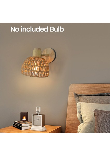 Rattan Duvar Sconces Retro Japon Tarzı Başucu Duvar Lambası Yatak Odası Oturma Odası Duvar Işığı Fermuarlı Işıklar Eu Fiş (Yurt Dışından) fiyatları