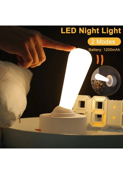 Rocker Işık USB Kapalı Yatak Odası Başucu Atmosfer Işık LED Basit Silikon Kablolamasız Dimmable Duvar Işığı B (Yurt Dışından) fiyatları