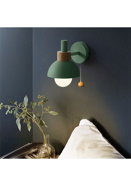 Oturma Odası Sundurma Koridor Lambası Nordic Minimalist Modern Yatak Odası Başucu Lambası Macaron Duvar Lambası (Yeşil) (Yurt Dışından) indirimleri
