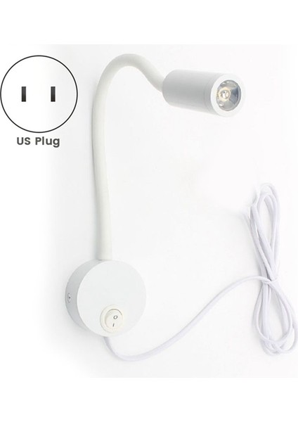 Duvara Monte Okuma Lambası Duvar Lambası Hortum Başucu Lambası Anahtarı Kontrolü Minimalist Stil Duvar Lambası (Beyaz Abd Fişi) (Yurt Dışından) fiyatları