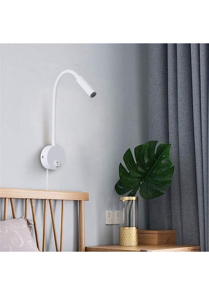 Duvara Monte Okuma Lambası Duvar Lambası Hortum Başucu Lambası Anahtarı Kontrolü Minimalist Stil Duvar Lambası (Beyaz Abd Fişi) (Yurt Dışından) fırsatları