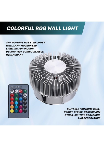 3W Renkli Rgb Ayçiçeği Duvar Lambası Iç Mekan Dekorasyon Koridor Koridoru Restoran Için Modern LED Aydınlatma (Yurt Dışından) fırsatları