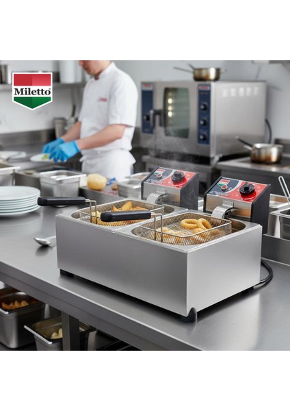 5+5 Lt Elektrikli Sanayi Tipi Profesyonel Fritöz - MF10 fiyatları