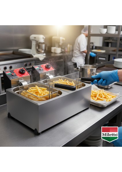 5+5 Lt Elektrikli Sanayi Tipi Profesyonel Fritöz - MF10 modelleri