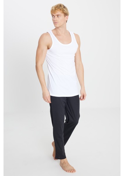 Erkek Beyaz Standart Fit Normal Kesim %100 Pamuk 2'li Atlet Paketi modelleri