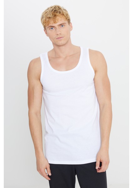 Erkek Beyaz Standart Fit Normal Kesim %100 Pamuk 2'li Atlet Paketi fırsatları