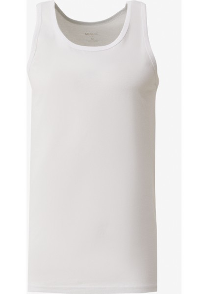 Erkek Beyaz Standart Fit Normal Kesim %100 Pamuk 2'li Atlet Paketi