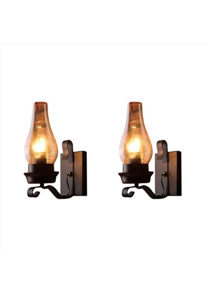 2x Vintage Endüstriyel Retro Duvar Rustik Kasnak Iç Mekan Sconce Lamba Fikstür Yatak Odası Balkon Koridor Koridoru Işıkları (Yurt Dışından) indirimleri