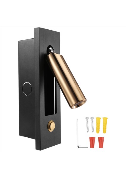 Okuma Işıkları Başlık Duvar Işığı Okuma Işık Gömülü Push Switch Oturma Odası Için Duvar Lambaları Yatak Odası Siyah Altın (Yurt Dışından) fırsatları