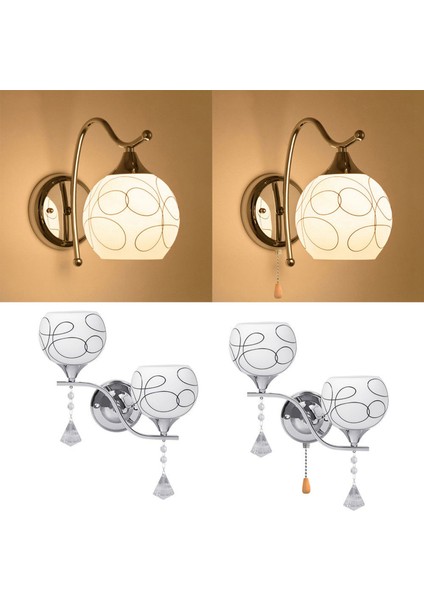 2x Modern LED Kristal Duvar Işık Lambası Koridor Sundurma Yatak Odası Acconce Lighting Armatürü Bir Kafa Switch (Yurt Dışından) modelleri