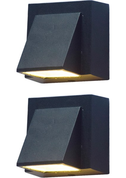 2x 3W Modern Minimalist Yaratıcı Açık Duvar Lambası LED Açık Bahçe Işık Kapısı Işık Balkon Bahçesi Işık Sıcak Beyaz (Yurt Dışından)