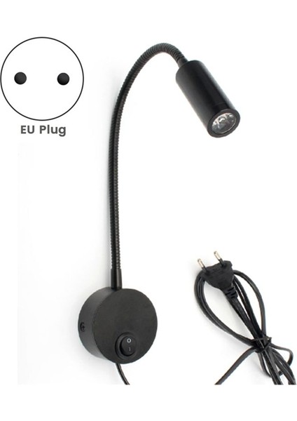 Duvara Monte Okuma Lambası Duvar Lambası Hortum Başucu Lambası Anahtarı Kontrolü Minimalist Stil Duvar Lambası (Siyah Ab Fişi) (Yurt Dışından) indirimleri