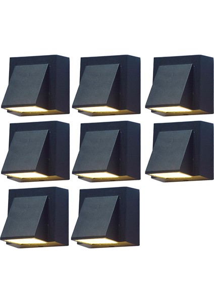 8x 3W Modern Minimalist Yaratıcı Açık Hava Dış Suy Geçiren Duvar Lambası LED Açık Bahçe Kapısı Işık Balkon Balkonu Sıcak Beyaz (Yurt Dışından)