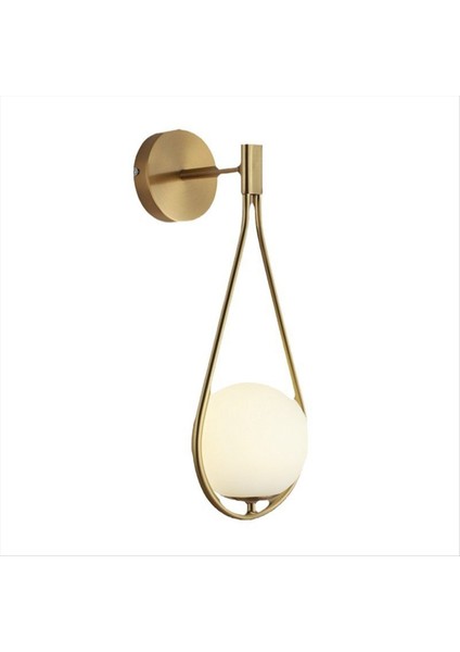 Pirinç Duvar Lambaları Minimalist Cam Top Duvar Hafif Yatak Odası Oturma Odası Banyo Koridor Aydınlatma Armatürleri B (Yurt Dışından)