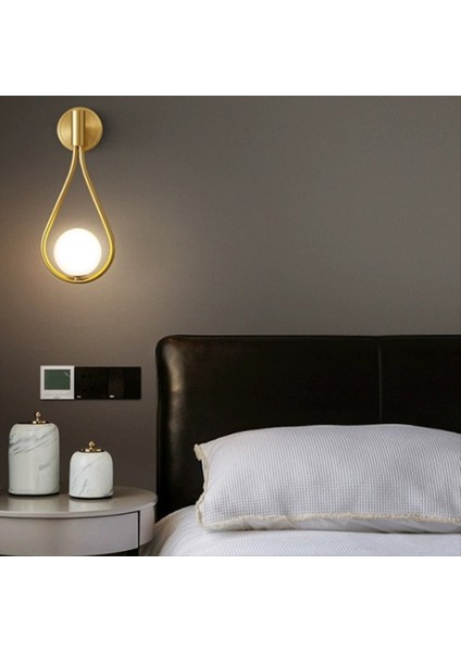 Pirinç Duvar Lambaları Minimalist Cam Top Duvar Hafif Yatak Odası Oturma Odası Banyo Koridor Aydınlatma Armatürleri B (Yurt Dışından) modelleri