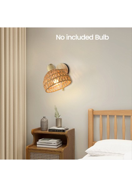 Rattan Duvar Sconces Retro Japon Tarzı Başucu Duvar Lambası Yatak Odası Oturma Odası Duvar Işık Fermuarlı Işıklar (Yurt Dışından) modelleri