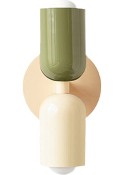 LED Duvar Lambası Modern Minimalist Krem Çift Kafa Işıkları Oturma Odası Yatak Odası Başucu Çalışma Dekorasyon Işıkları B (Yurt Dışından)