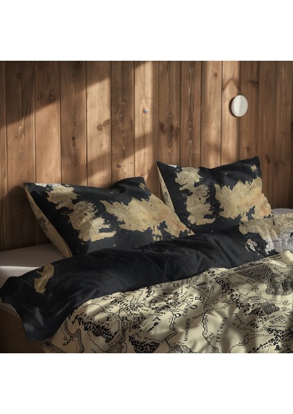 Yüzüklerin Efendisi Orta Dünya Haritası & Game Of Thrones Map Nevresim Takımı - 200 cm x 220 cm modelleri