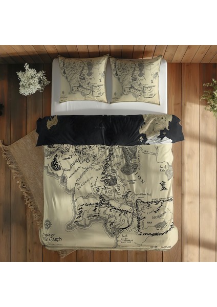 Yüzüklerin Efendisi Orta Dünya Haritası & Game Of Thrones Map Nevresim Takımı - 200 cm x 220 cm fırsatları